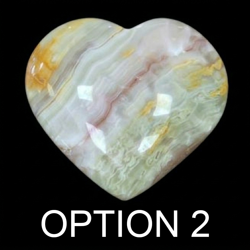 Polished Agate Hearts – Multicolour Banding-option2