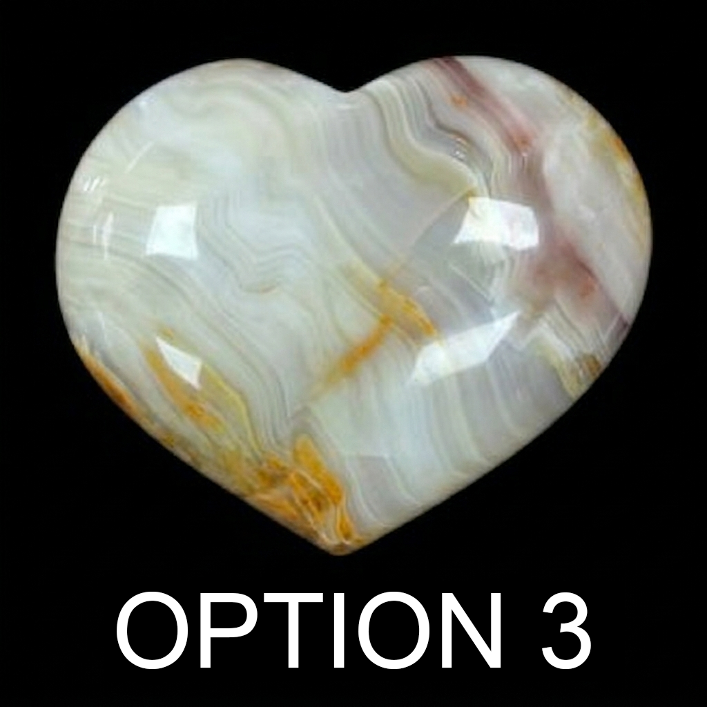 Polished Agate Hearts – Multicolour Banding-option3