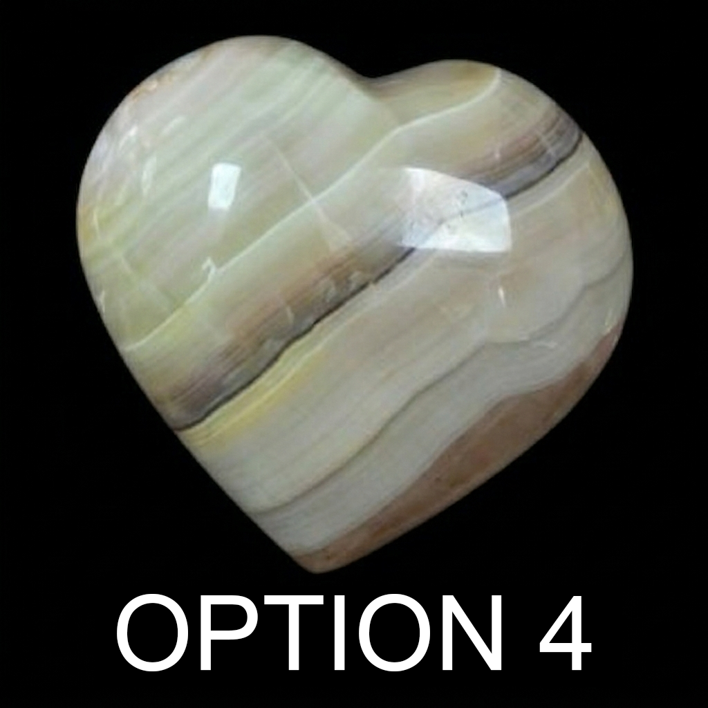 Polished Agate Hearts – Multicolour Banding-option4