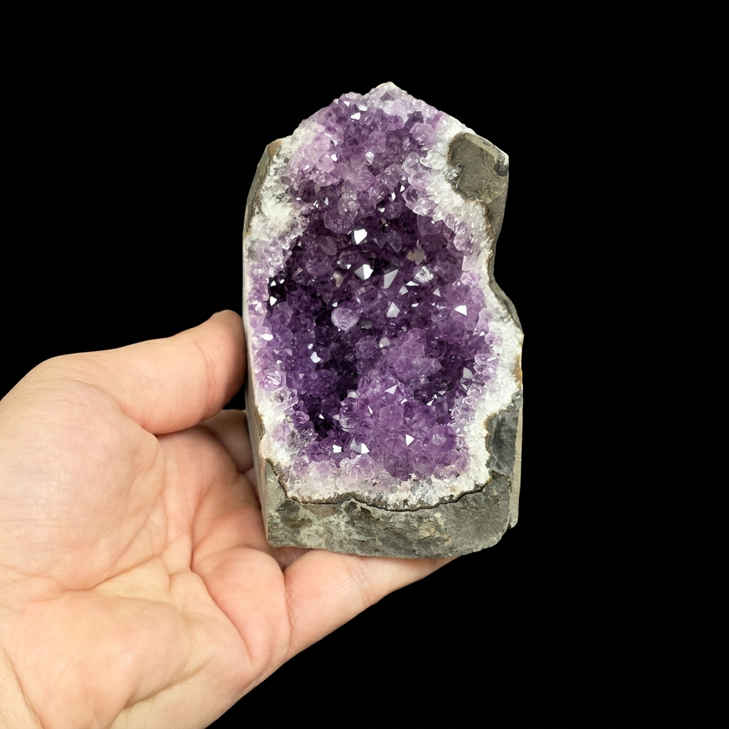 AMATISTA (Drusa Natural) Con flor natural- Púrpura Intenso Deep Purple #6