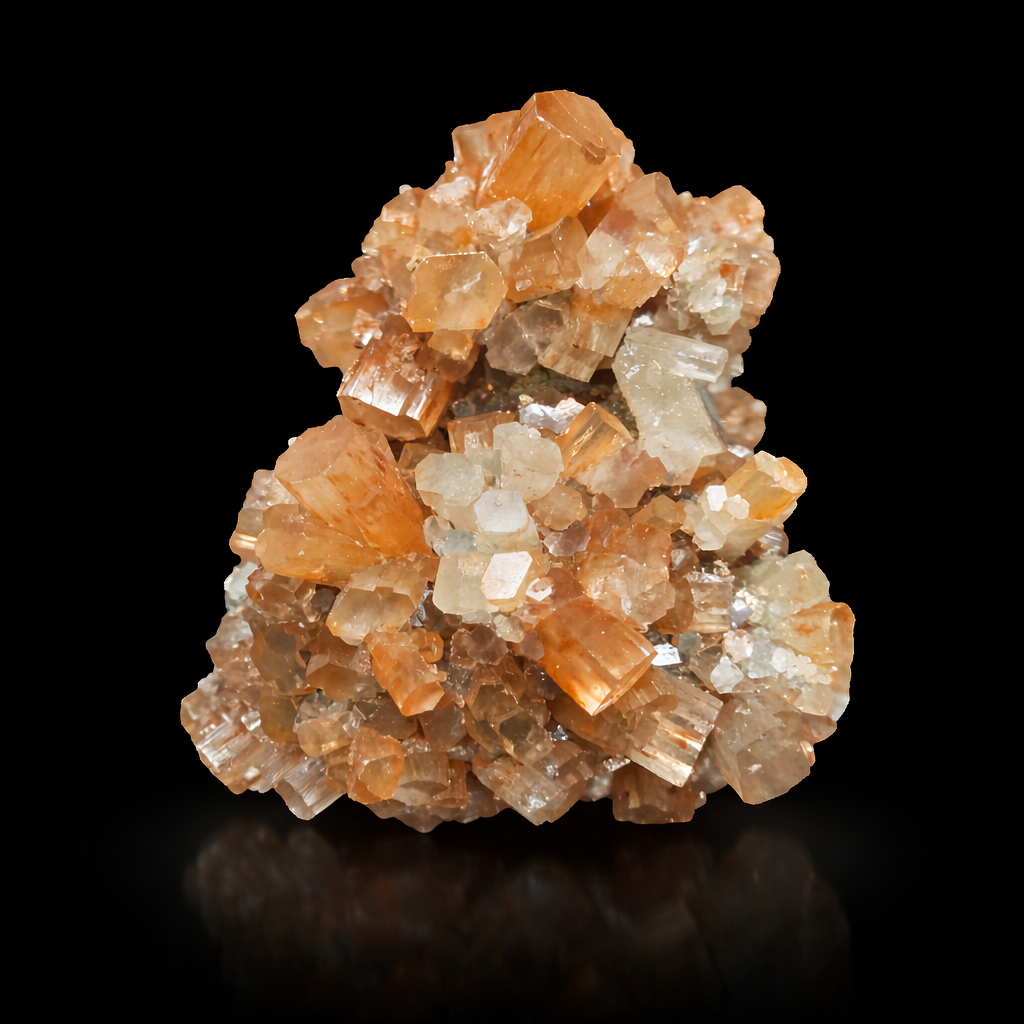 Aragonito (Cluster Natural, tipo Sputnik) – Tonos Miel Cristalizados
