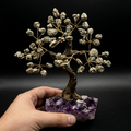 PYRITE and AMETHYST Tree of Life (Handcrafted Sculpture) - Abundance and Mental Calm