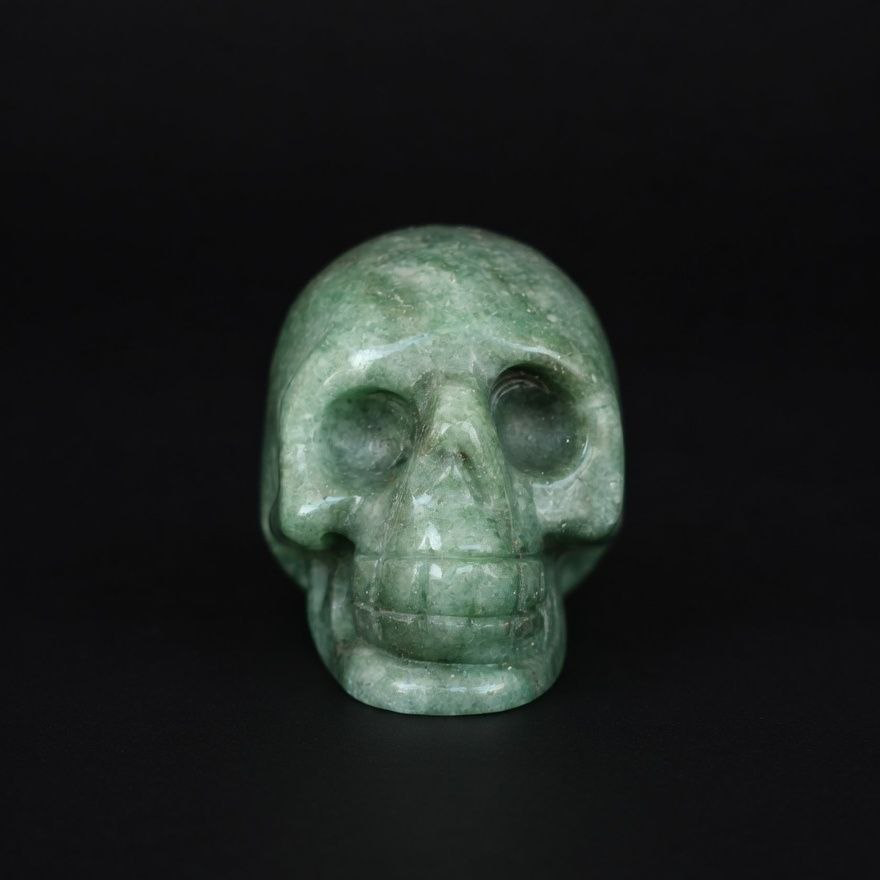 Calavera de Aventurina Verde Premium – Piedra de la Oportunidad
