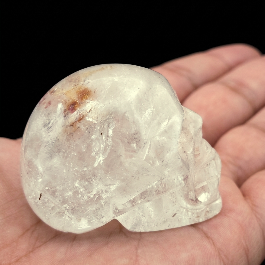 Calavera de Cuarzo Cristal de Roca Premium- Transparencia y Pureza Natural