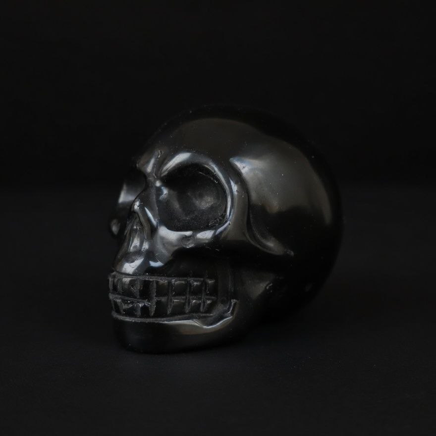 Calavera de Obsidiana Premium - Pulido perfecto y brillante
