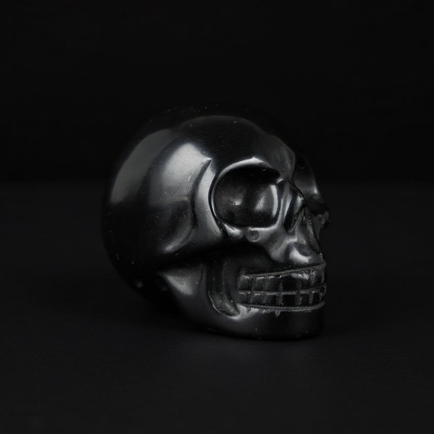 Calavera de Obsidiana Premium - Pulido perfecto y brillante