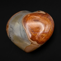 Corazón Tallado de Jaspe Polícromo Premium – Geometría Natural y Tonos Tierra - Pieza Única