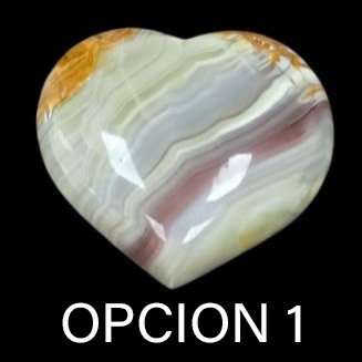 Corazones Pulidos de Ágata -  Bandas Multicolor