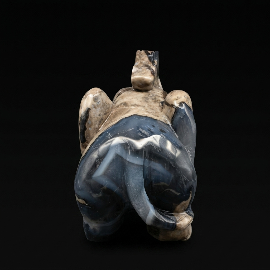 VOLCANIC AGATE ELEPHANT (Hand-Carved) – Natural Druzy & UV Reactive | HeyMiner