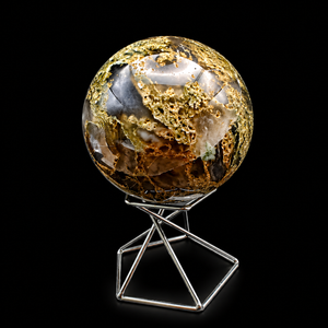 Moss Agate Sphere 365g – Golden Scenic Inclusions | HeyMiner