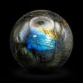 Natural Labradorite Sphere (Spherical Format) - Premium Blue Labradorescence