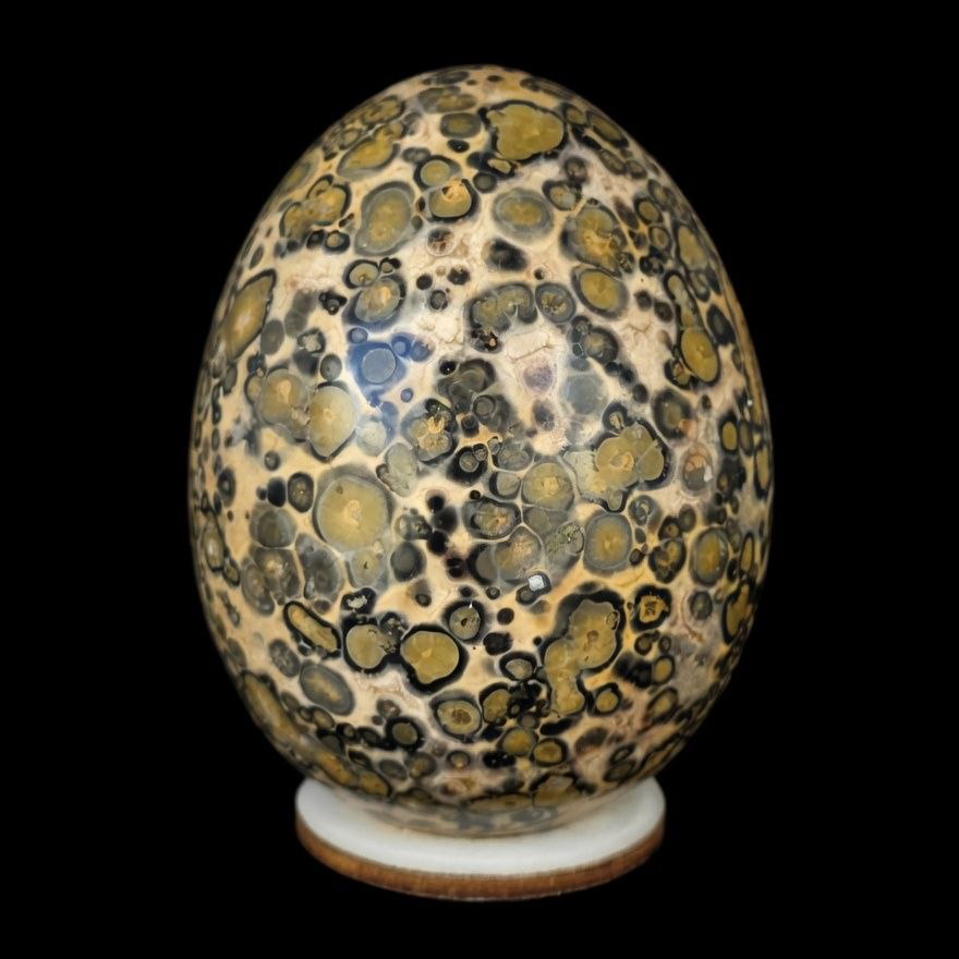 Huevo Pulido Premium de Jaspe Leopardo - Patrón Leopardado Natural