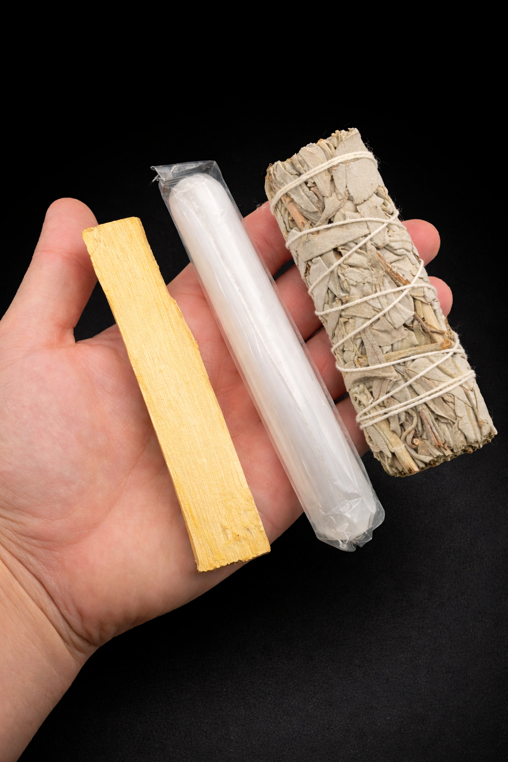 Energy Cleansing Kit (Ritual Box with Sage, Palo Santo, and Selenite) – Complete and Premium