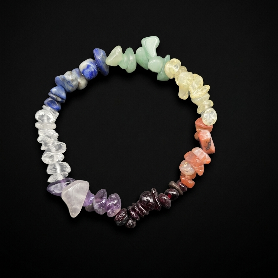 Natural Mineral Chip Bracelet