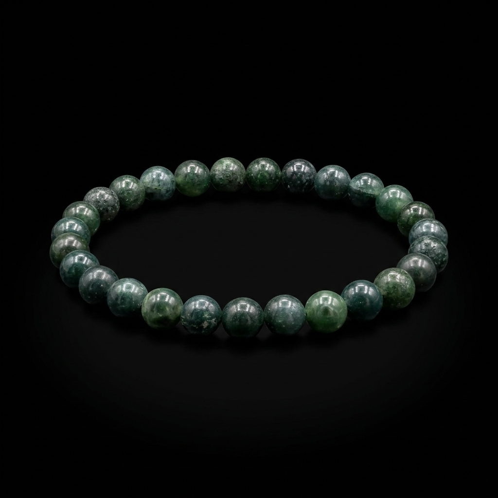 Natural Mineral Bead Bracelets_Moss Agate1
