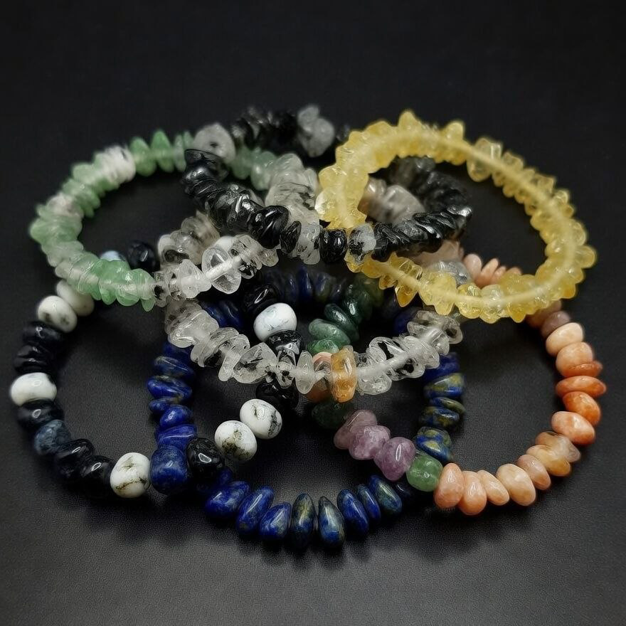 Pulsera de Chips de Mineral Natural