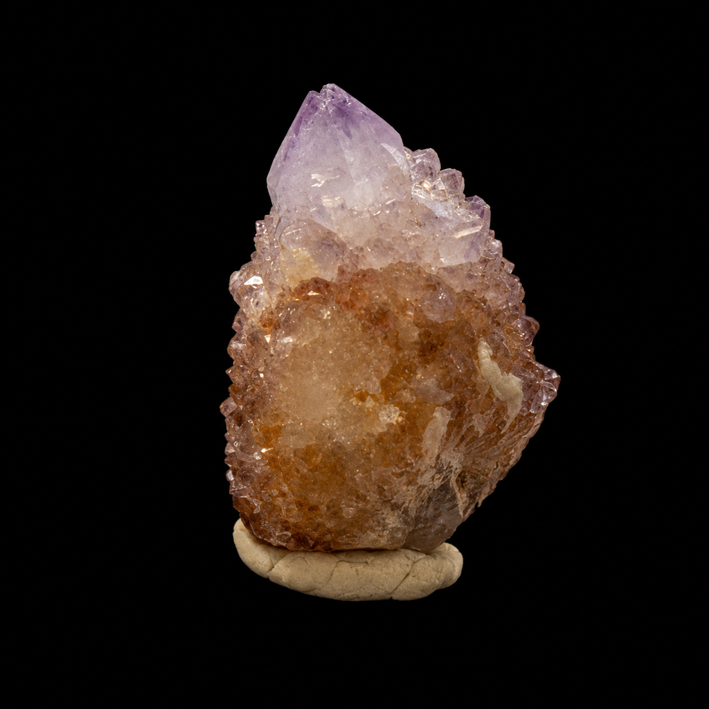Spirit Amethyst crystal in cactus formation with unique radiance, a detailed specimen by HeyMiner.Pic3